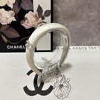 WHITE SILK WITH CRYSTAL HAIRBAND 400484