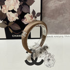 COFFEE BROWN SILK WITH CRYSTAL HAIRBAND 400486