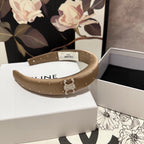 COFFEE BROWN SILK WITH CRYSTAL HAIRBAND 400486