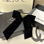 BOW HAIR CLIP IN BLACK VELVET 406114
