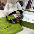 HEADBAND IN BLACK MONOGRAM PRINT LAMBSKIN 412506