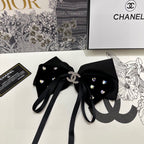BLACK VELVET HAIR CLIP WITH BOW AND CRYSTAL 412471