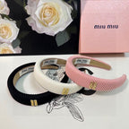 THICK HEADBAND IN WHITE CORDUROY 412477
