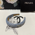 THICK HEADBAND IN BLUE MIX WHITE KNITTED FABRIC 432807