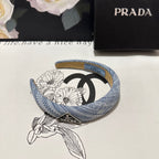 THICK HEADBAND IN BLUE MIX WHITE KNITTED FABRIC 432807