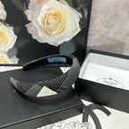 THICK HEADBAND IN BLACK MIX WHITE KNITTED FABRIC 432808