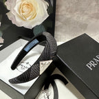 THICK HEADBAND IN BLACK MIX WHITE KNITTED FABRIC 432808