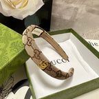 HAIRBAND IN BEIGE AND EBONY CANVAS 432816