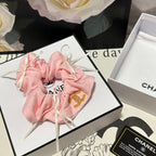 FLAMINGO PINK WRINKLED FABRIC SCRUNCHIE 432825