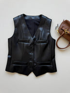 MIUMIU LEATHER VEST STYLE 728