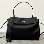 Balenciaga Medium Rodeo Bag 35 Black Calfskin Sliver Hardware