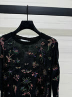 DIOR FLORAL EMBROIDERED KNITTED LONG-SLEEVE TOP 276695
