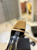 SL OPYUM SANDALS 105 CAMEL AND BLACK CALFSKIN