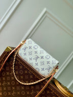 Lv Wallet on Chain Ivy 23.5 White Monogram jacquard fabric