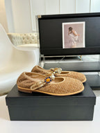 MARY JANE SHOES GRANOLA YELLOW WOOL TWEED
