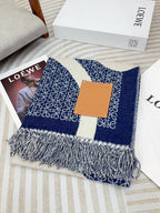 ANAGRAM SCARF 140 CM IN NAVY BLUE WOOL 410215