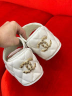 CC WEDGE HEELS WHITE LAMBSKIN
