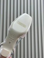 SLINGBACKS IN GREY SUEDE AND SILVER LAMBSKIN
