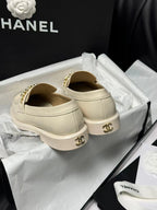 CC LOAFERS WHITE QUILTED CALFSKIN
