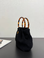 Chanel 2026 Pouch 24cm Black Tortoiseshell Suede Effect Plexi