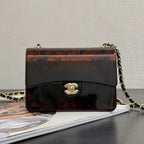 Chanel 2026 Mini Evening Bag 12cm Black Tortoiseshell-patterned Plexi Gold Metal