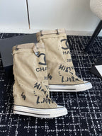 HIGH BOOTS IN TORTILLA BROWN CANVAS