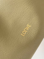 LOEWE 25S MEDIUM FLAMENCO CLUTCH BAG 23 IN DUSTY KHAKI CALFSKIN