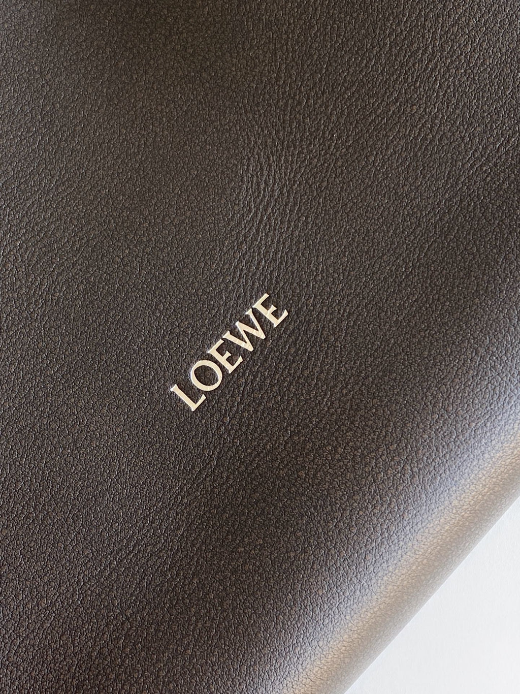 Loewe Panta Medium Flamenco Clutch Bag Chocolate Calfskin