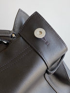 Loewe Panta Medium Flamenco Clutch Bag Chocolate Calfskin