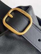 Loewe Draped Leather Tote Bag Black Lambskin