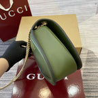 BLONDIE SMALL SHOULDER BAG 26 IN JUNIPER GREEN CALFSKIN AND SUEDE GOLD HARDWARE