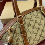 GG Padlock 31 Bag Beige Brown Canvas Leather 339644