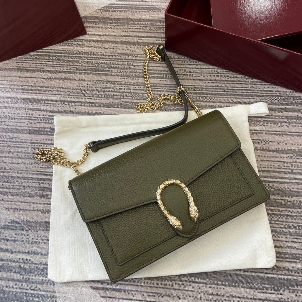 GG Dionysus Chain bag 20cm Green Grained Leather 339610