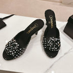 Double C New Camellia High Heel Black/White Caro