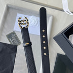 CHANEL 25S BELT 30 MM IN BLACK CALFSKIN 616607