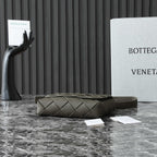 BOTTEGA VENETA 25S DIAGO 22 IN DARK OLIVE CALFSKIN SILVER HARDWARE