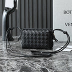 BOTTEGA VENETA KNOT CROSSBODY BAG 17 IN BLACK CALFSKIN