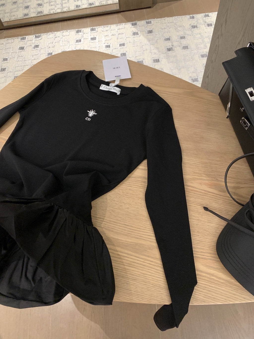 DIOR 25S LONG-SLEEVE PEPLUM T-SHIRT STYLE 186