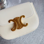 CL BELT BAG TRIOMPHE 25 MM BELT TRIOMPHE WHITE CALFSKIN GOLD HARDWARE