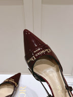 MY DD 25S SLINGBACK PUMP 50MM IN BURGUNDY RED GLOSSY CALFSKIN