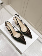 MY DD 25S SLINGBACK PUMP 50MM IN BURGUNDY RED GLOSSY CALFSKIN