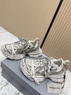 BALENCIAGA 25S 3XL SNEAKERS IN LIGHT TAUPE MIX BLACK PU LEATHER