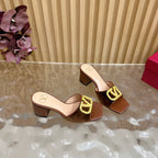 VALENTINO 25S HIGH-HEEL MULES 60 MM IN BROWN VELVET AND CALFSKIN WITH GOLD HARDWARE