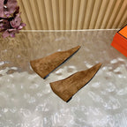 HM 25S HIGH-HEEL WEDGE SHOES 50 MM IN BROWN SUEDE