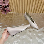 HM 25S HIGH-HEEL WEDGE SHOES 50 MM IN PALE PINK BEIGE LAMBSKIN