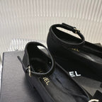 BOW MARY JANE SHOES IN BLACK LAMBSKIN