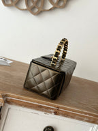 COSMETIC BAG 22 IN MIKADO SHINY CALFSKIN GOLD HARDWARE