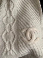 KNIT SCARF 200 CM IN WHITE CASHMERE 392882