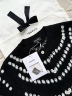 Chanel 25P Cardigan Black Mix White Cashmere 237301