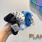 CERULEAN BLUE WRINKLED FABRIC SCRUNCHIE 358223
